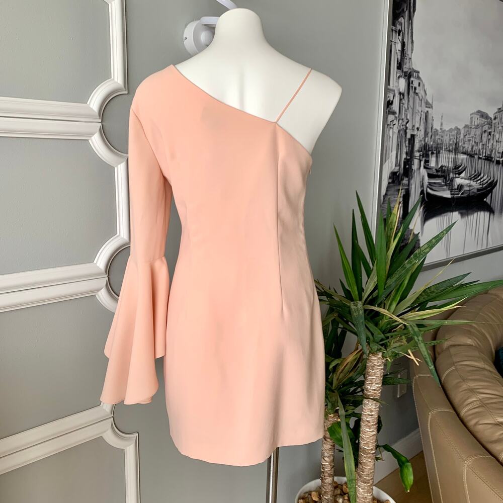 Intermix One Shoulder Mini Dress in Pink Size Medium - Picture 7 of 12